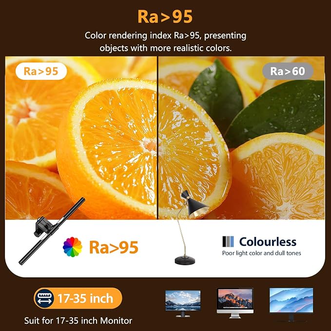 Monitor Light Bar, Screen Light Bar, PC light, Desk Lamp for Eye Caring, Space Saving with Remote Control, Adjustable Color Temperature, Backlight, USB Powered LED for Home Office Work (Remote)