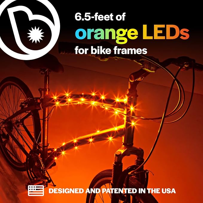Brightz CosmicBrightz LED Bike Frame Rope Light - 6.5-Foot String Rope - Battery-Powered with On/Off Switch - Ultra Bright Color Keeps Your Ride Fun and Safe for Kids, Teens, & Adults