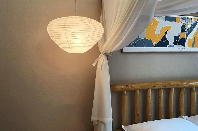 Mushroom Paper Lampshade（17inch）, White Folding Lamp,Interior Trim Lantern,Paper Ceiling Lamp Shade