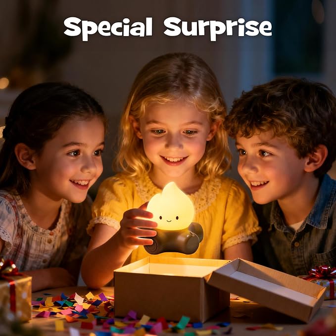 Campfire Night Light with Flickering Mode Dimmable Halloween Campfire Nightlight for Nursery Breastfeeding Cute Silicone Flame Light Rechargeable Touch Bedside Lamp for Halloween Bedroom Dorm Decor