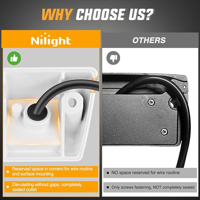 Nilight 2PCS 5 Inch RV Exterior Lights White Beam for RV Trailer Camper SUV | 2PCS LED porch scene cargo light, white aluminum housing, 12V 24V waterproof for RVs trailers campers 5th wheels