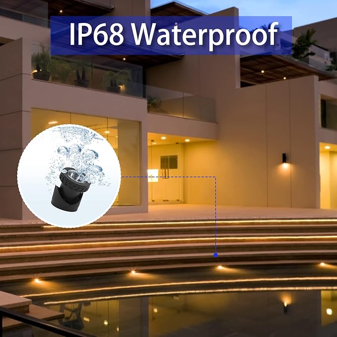 Colored Pond Lights with Timer, APP Control RGB Fountain Light IP68 Waterproof, Dimmable Outdoor Landscape Lights for Fish Tank Pond Fountain Garden (1 Light)