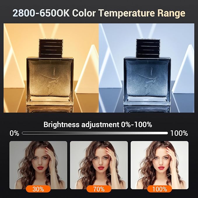 Godox ML60IIBi Bi-Color LED Video Light,70W Portable COB Continuous Output Lighting 2800K-6500K CRI 96+/TLCI 97+,11 FX Effects, APP Control Ultra-Quiet Handheld LED Light with AK-B01 Battery Base