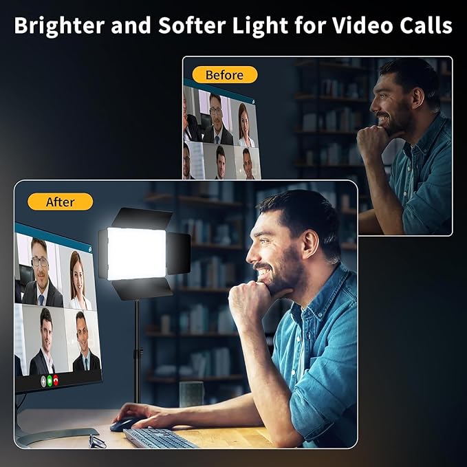 Photography Lighting Camera Video Light 20W Kit Suit with Adapter/Battery 4400mAh Bi-Color Dimmable 2500-6500K Led Studio Streaming Photo Shooting Light for Outdoor Live Streaming