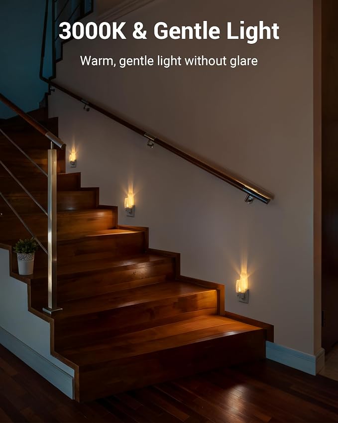 DEWENWILS Plug in Night Light with Switch, Manual ON Off LED Nightlight for Kids, Nursery, Bedroom, Bathroom, Hallway, Stairways, Corridor, Garage, Warm White, 4 Pack | 4 Pack, Warm White, Ideal for Bathroom, Kids, Nursery, Bedroom, Hallway, Stairways,...