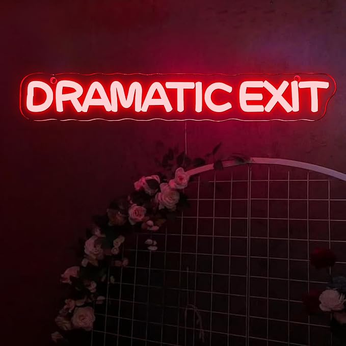 Allball Dramatic Exit Neon Sign,USB Powered Theater LED Neon Light Cinema Decor, for Office Game Room Movie Theate Dramatic Room Movieroom Sign(15.7 * 2.3 In)