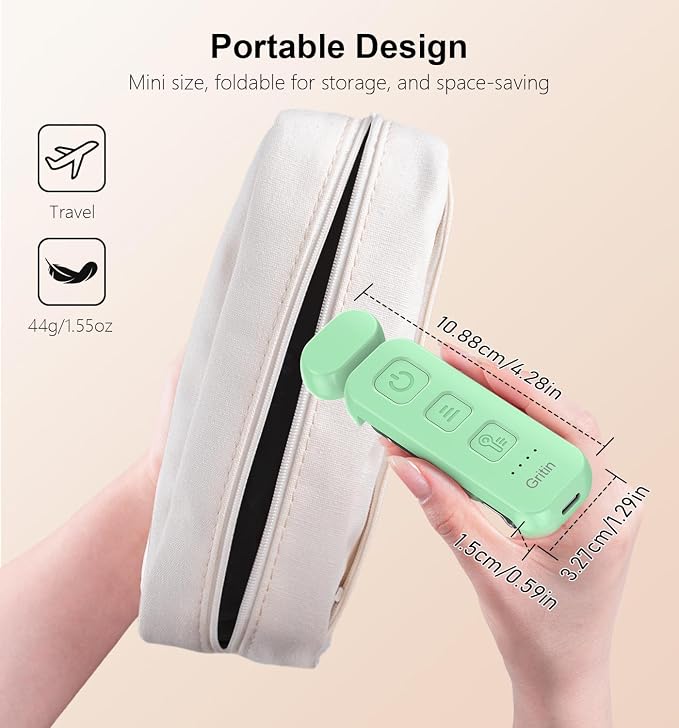 Gritin Reading Light, Rechargeable Book Light for Reading in Bed | Eye Caring 3 Color Temperatures, 5-Level Dimmable Brightness, Long Lasting, Compact Size Clip on Book Lamp for Bookworms-Cyan