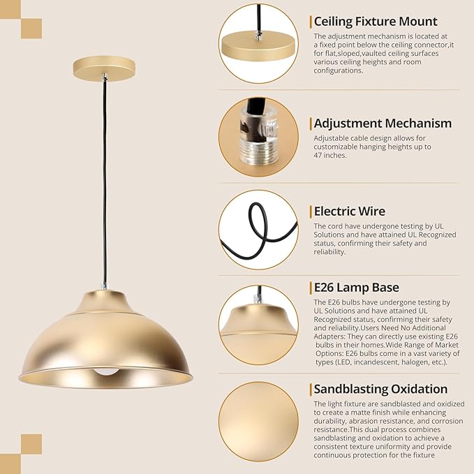 Gold Pendant Lights Kitchen Island,Hanging Pendant Light Fixtures,Kitchen Pendant Lighting Over Island
