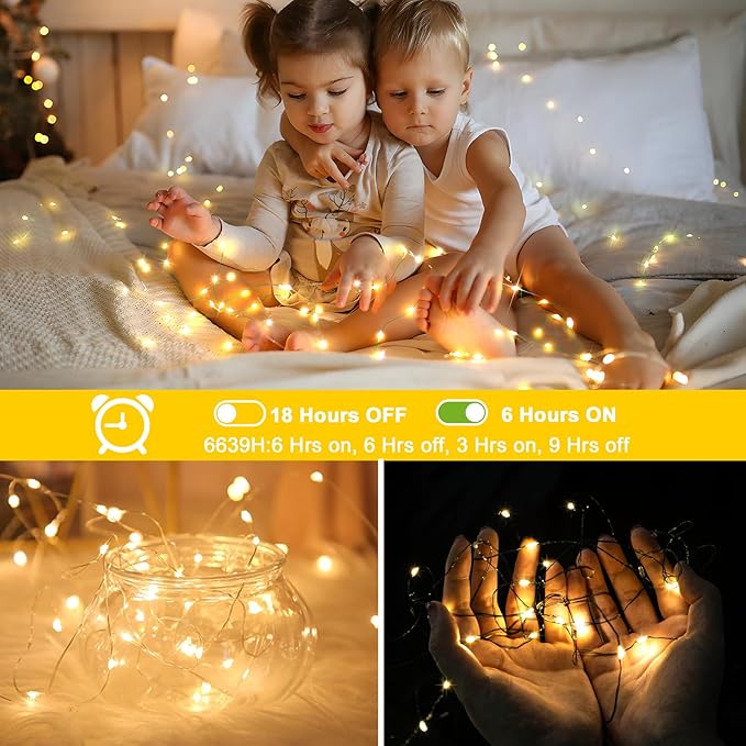 KNONEW 400FT 1200LED Green Wire Outdoor Fairy Lights Plug in Warm White | Timer,Memory,Dimmable,Remote,Waterproof,Green Wire,Invisible in Greenery,for Garden,Wedding,Party, Indoor/Outdoor, Christmas
