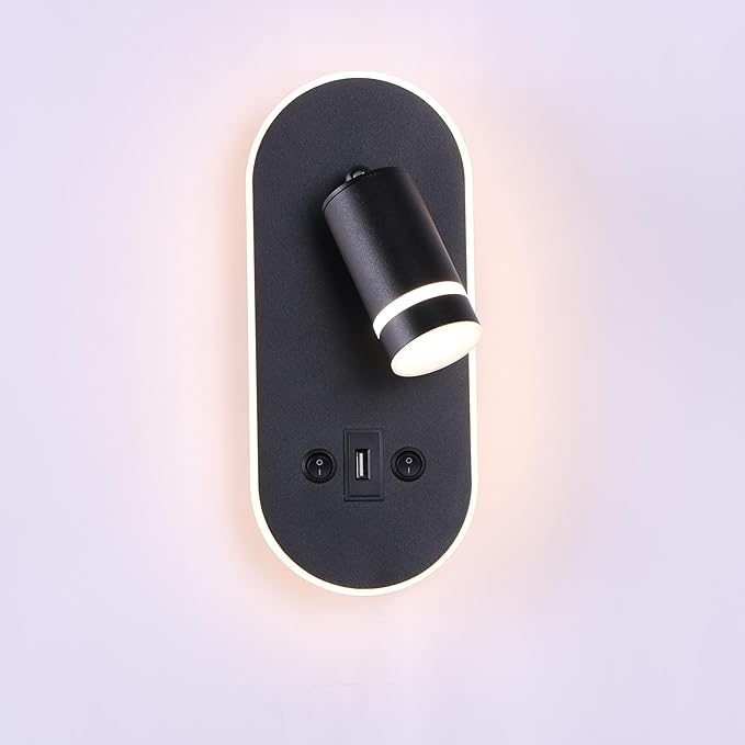 RV LED Wall Sconce Light Fixture with ON/Off Switch and USB Charging Port - 12V Bedside & Ceiling Light Fixture, 4000K Natural White Inrerior for Motorhome Marine Bedroom