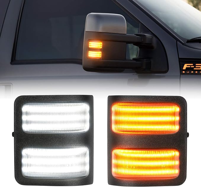SUPAREE LED Sequential Switchback Side Mirror Marker Running Light | Turn Signal Light Fit for 2008-2016 F250 F350 F450 F550 Super Duty Running Light and Turn Signal Aftermarket Replacement
