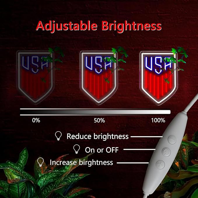 AHlove USA Neon Sign for Wall Decor，LED Neon Lights for Game Room、Man Cave，Birthday、Christmas Gifts for Teen Boys and Girls