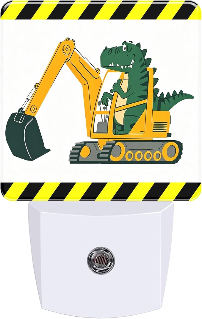 Night Lights Plug into Wall, Dinosaur Excavator Night Light with Dusk to Dawn Smart Sensor for Bedroom Bathroom Hallway Kitchen, Led Nightlights for Boys Girls Women Men
