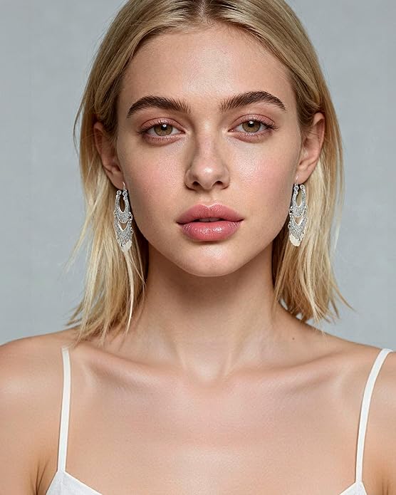 18K Gold Plated Filigree Dangling Large Gold Plated Chandelier Earrings for Women Indian Jewelry for Women Gifts