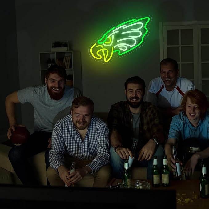 Football Neon Sign for Wall Decor Football Team Dimmable Led Neon Light for Man Cave Birthday Gifts for Rugby Fans Green Light Up Sign for Bedroom Party Club Bar Dorm Size16.5 * 7.4In(ZYLD269)