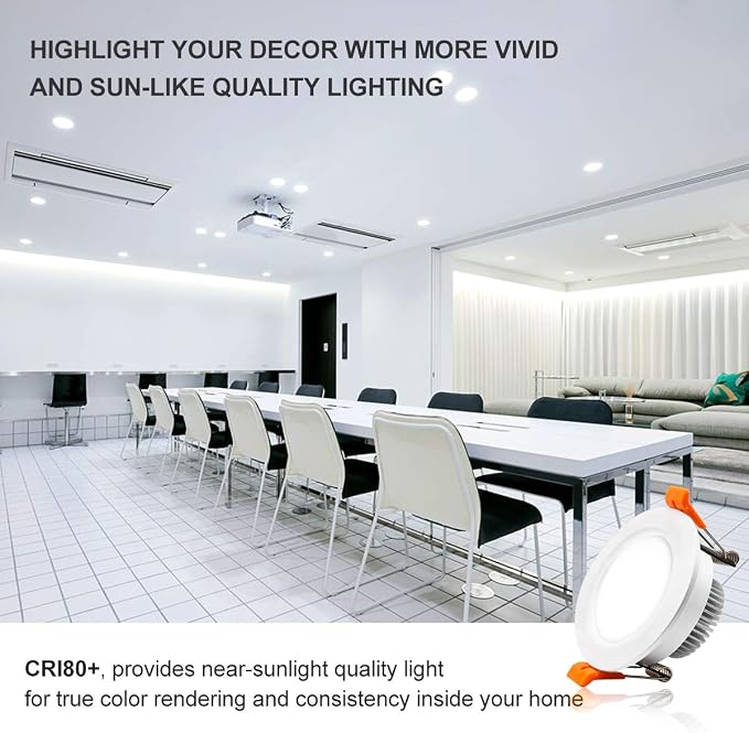 2 Inch LED Recessed Lighting, Dimmable LED Downlight 3W (35W Halogen Equivalent), CRI80+, 5000K Daylight White Recessed Ceiling Lights with LED Driver (10 Pack)
