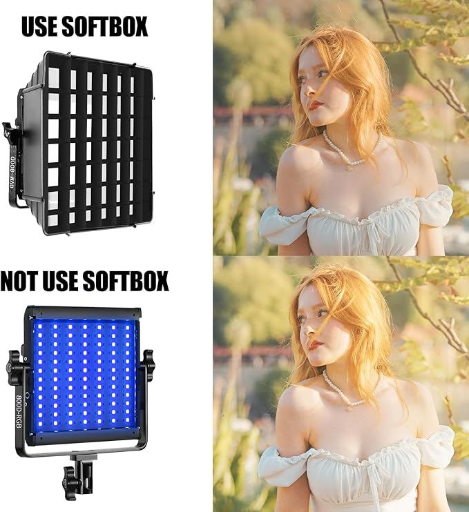 GVM 800D RGB Photography Lighting Kits with 3 Softboxes, 3 Packs Studio Lights with Bluetooth Control, YouTube Video Light with Upgrade18 Lighting Scenes, led Panel Lights for Video Recording
