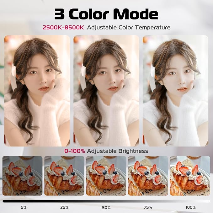 ULANZI Magnetic Selfie Light White, LED Fill Light Compatible with Magsafe, LED Selfie Ring Light Included Sticky Ring for Phones, for Selfies/Photography/TikTok/Zoom Calls/Video Recording