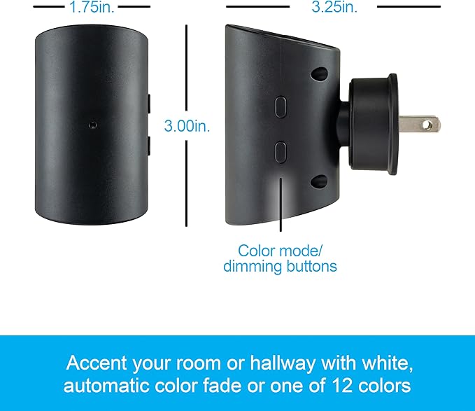 GE Directional LED Swivel Sconce Night Light, Plug-in, Color-Changing & Dimmable, Warm White, Dusk-to-Dawn Sensor, Adjustable for Hallway, Bedroom, Stairway – 1 Pack (82573)