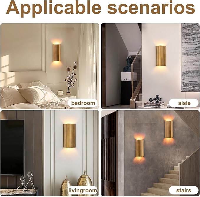 ZEROUNO Modern LED Wall Sconce Indoor Wall Lights, Bronze Hardwired Up and Down Wall Mount Light for Living Room Bedroom Hallway Corridor Stairs Warm White 3000K (with Replacement G9 Bulbs)