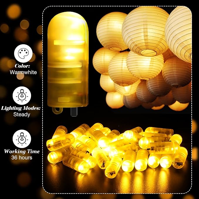 Yizhet LED Balloon Lights 30Pcs Warm White with Switch | 30Pcs Warm White LED Balloon Lights with Switch for Wedding Party Halloween Christmas