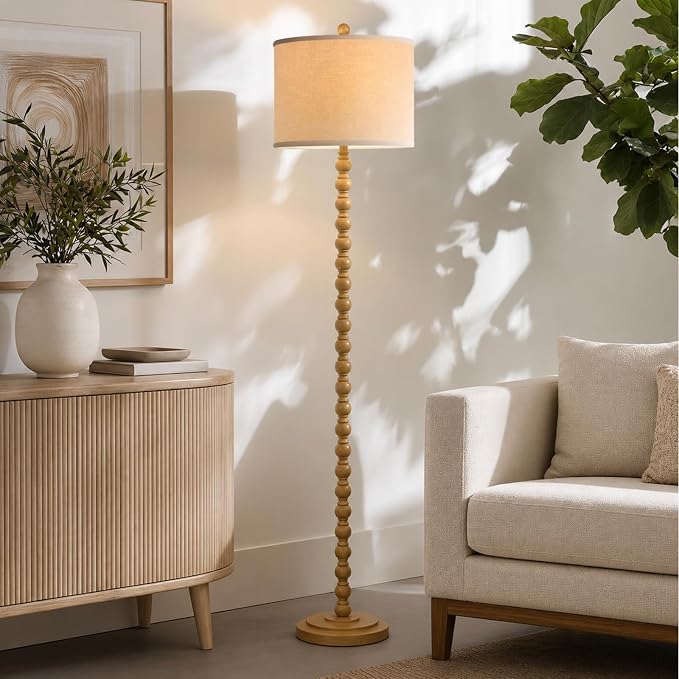 Floor Lamps for Living Room, Adjustable Color Temperature Standing Lamp, | Vintage Farmhouse Floor Lamp with Rotary Switch, Rustic Resin Tall Lamps for Living Room, Bedroom, Office, Corner
