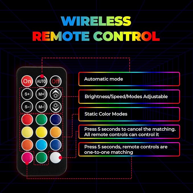 KEMIMOTO 2pc 1ft Whip Lights for Side by Side, APP Control LED Whip Lights for UTV ATV Buggy Boat Offroad Compatible with Polaris RZR Can-Am Maverick X3 Sportsman