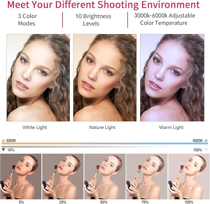 21 inch LED Ring Light with Tripod Stand, Video Ring Light for Selfie Photography Vlog Recording Conference Meeting Studio Portrait YouTube TikTok Makeup with Carrying Bag and Remote Control, CRI>97