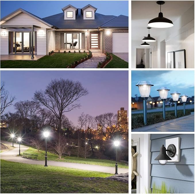 Dusk to Dawn Light Bulbs Outdoor 100 Watt Equivalent, 11W Automatic On/Off Sensor Light Bulb Daylight 5000K, A19 Outdoor LED Light Bulbs Photocell for Porch Garage Yard Security, E26 Base, 12-Pack