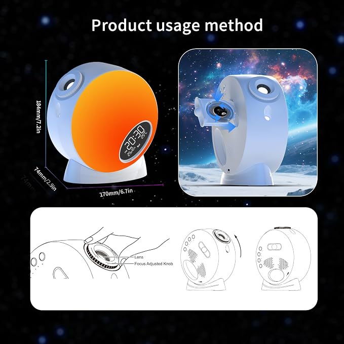 Galaxy Projector Pro for Bedroom, Planetarium Star Projector,4K Replaceable 13 HD Galaxy Discs,Time and Temperature Display with White Noise,for Bedroom Night Light Kids,Party,Birthday Gifts