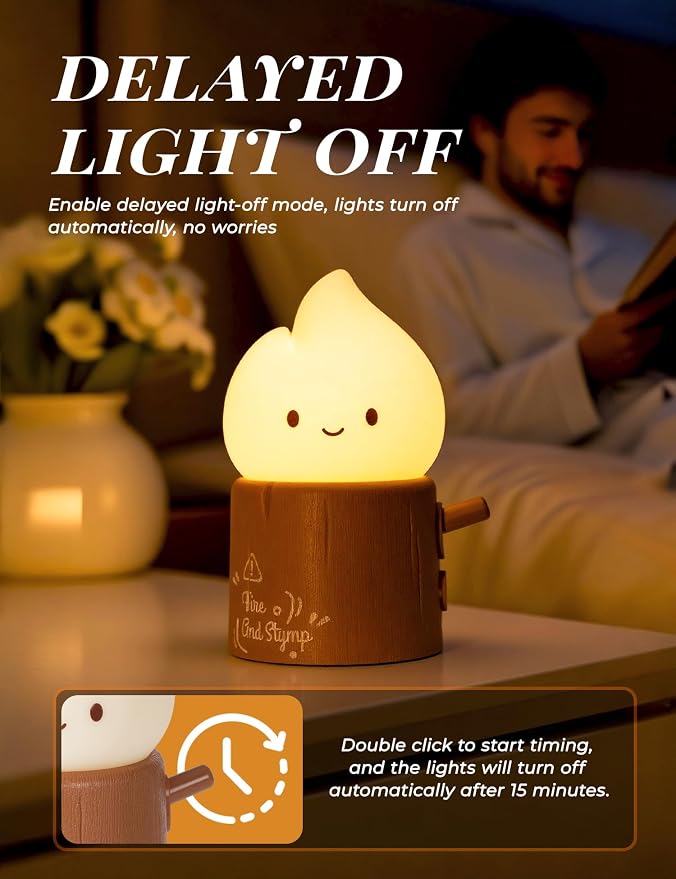 Cute Silicone Candle with White Noise - Flameless LED Candle with Timer, Flickering Candlelight & Night Light, Soothing Sound Machine for Sleep, Relaxation, Bedroom, Gifts