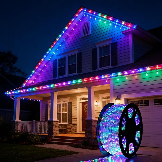 Led Rope Lights for Outside,100Ft LED Strip Lights Outdoor Waterproof Decorative Lighting for Indoor/Outdoor, Deck, Eaves, Christmas, Landscape Lighting(Multicolor)