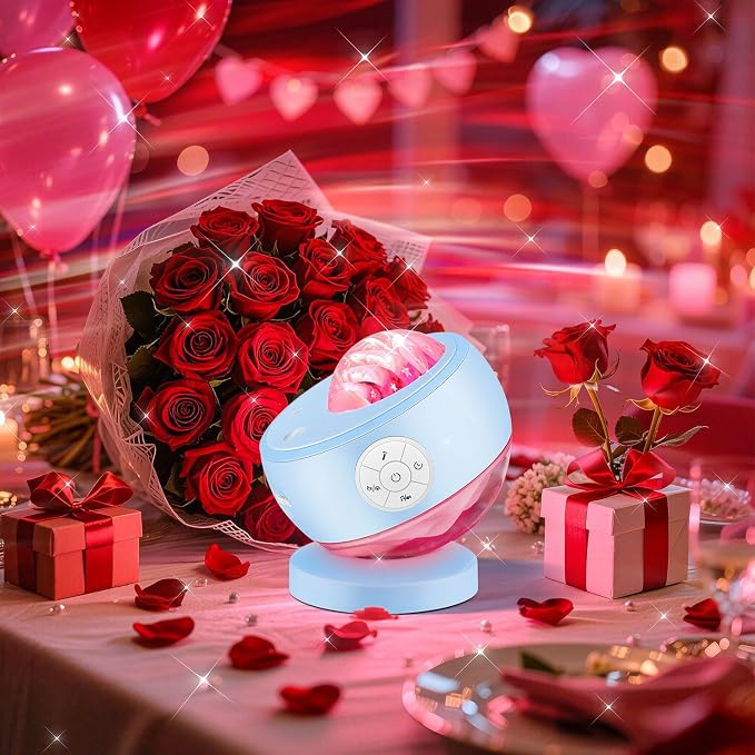 Iceberg Northern Lights Projector, White Galaxy Projector with Bluetooth | 300+ Light Modes, 15 White Noise Sounds, Detachable Base, 360° Rotation, Sleep Aid & Bedroom Decor Gift