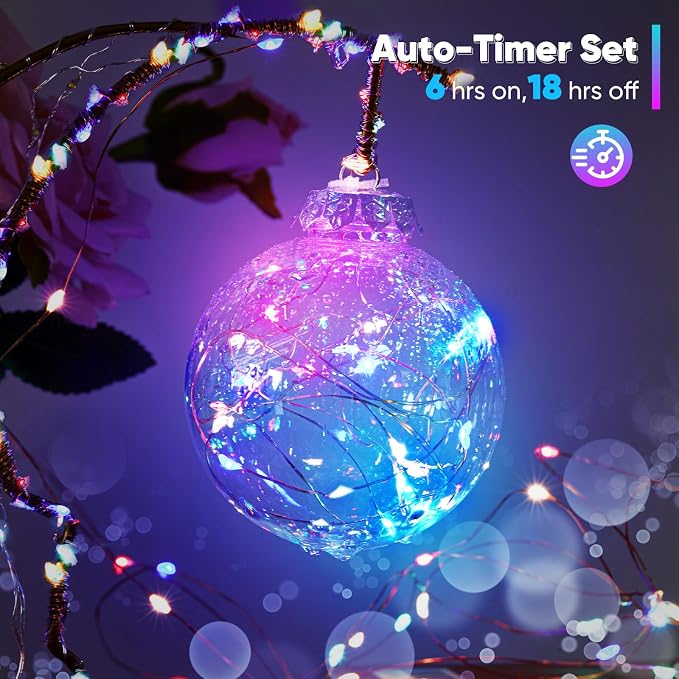 Ariceleo 2 Pack 32.8 Ft. Battery Operated Outdoor String Lights with Remote & Timer, LED Multi Color Fairy Lights, Waterproof Twinkle Lights for Bedroom, Dorm, Mason Jar, Wedding, Party, Christmas