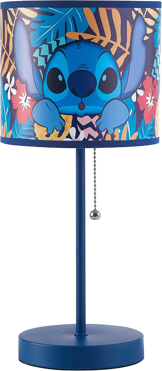 Lilo & Stitch Stick Table Kids Lamp with Pull Chain, Themed Printed Decorative Shade