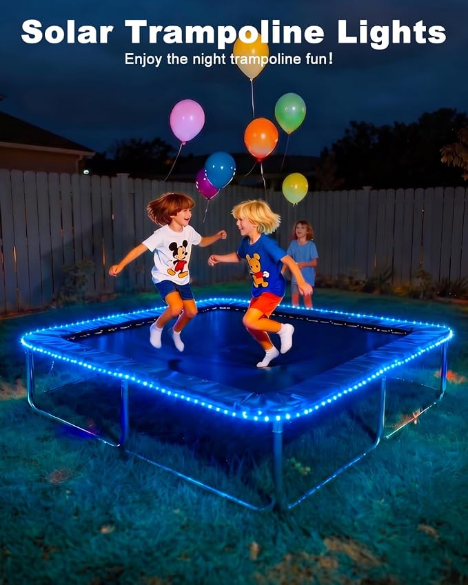 btfarm Solar Rope Lights, 120LED 46FT String Lights Outdoor Waterproof | 8 Modes, Timer & Memory Function, Tube Trampoline lighting for Outside Garden Tree Christmas Yard Patio Decor, Blue