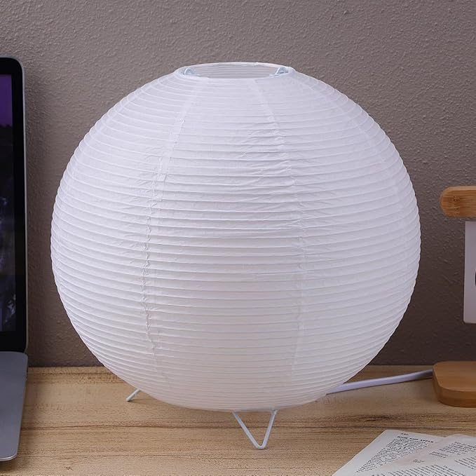 Paper Lantern Lamp: Floor Lamp Shield Japanese Style Standing Lampshade for Bedroom Desk and Nursery Bulb Included Minimalist Design with Base for Home Decor