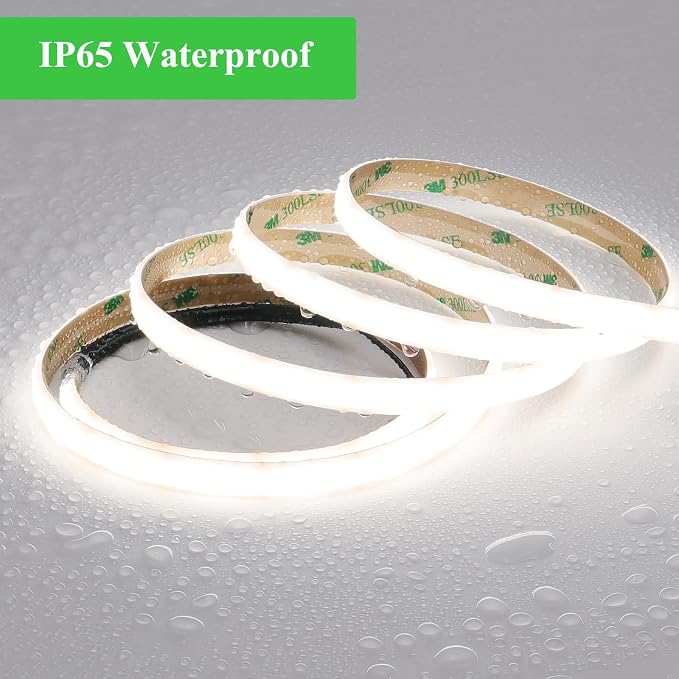JOYLIT PRO+ 24V LED Strip Diffused 16.4FT 5000K 510LM/FT Bright Waterproof | CE UL, CRI 92+, 280LEDs/m Daylight White, 10MM, Dotless, Dimmable, Self-Adhesive, for Kitchen Cabinet,Cove(Lights Only)