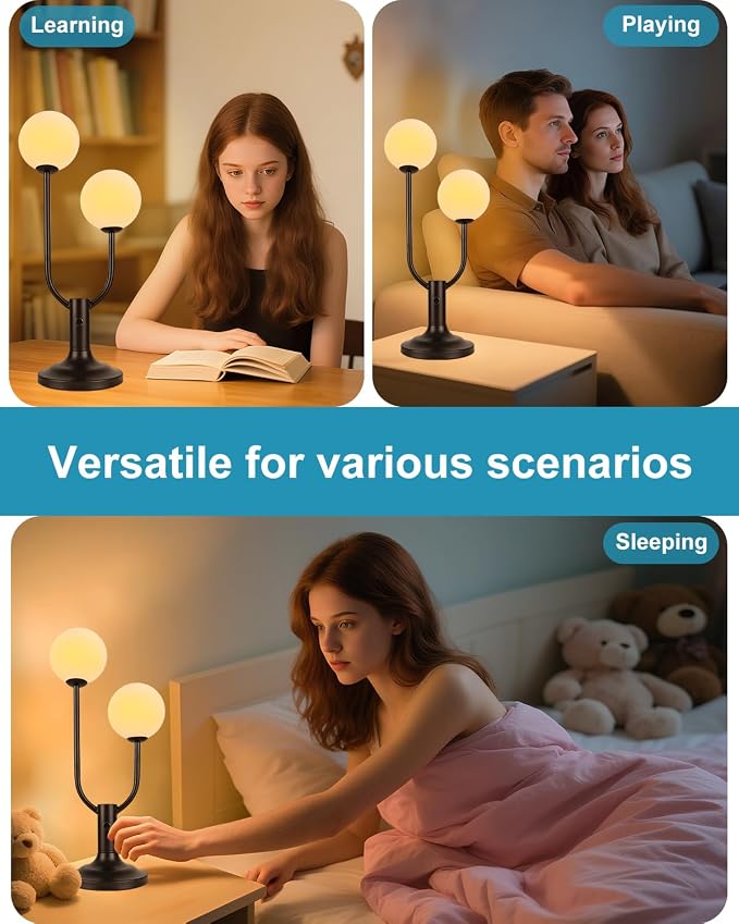 Globe Gold Table Lamp for Bedroom Gift Dimmable G9 Bulbs Included | Modern Round Ball Lamp Nightstand Desk Lamp Ambient Warmwhite Bedside Lamps for Living Room Dining Party Home Office Decor