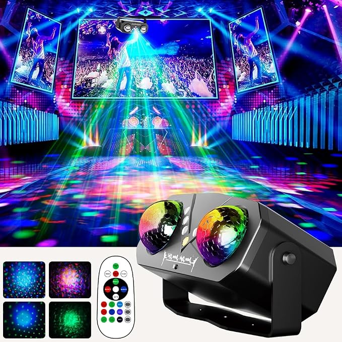 Party Disco Strobe Ocean Star Projector Dj Dance Light | Sound Activated with Remote Control Stage Rave for Parties Bar Birthday Wedding KTV Christmas Halloween Dancing Décor.