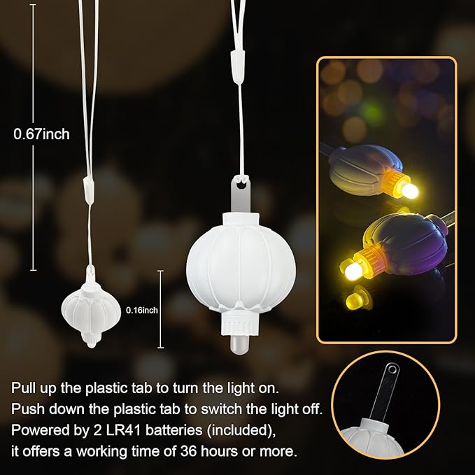 24 Pack Mini LED Lantern Lights - Battery Operated Small Lights for Paper Lanterns, Perfect for Party, Birthday, Wedding, Halloween, Christmas Decorations (Warm White)