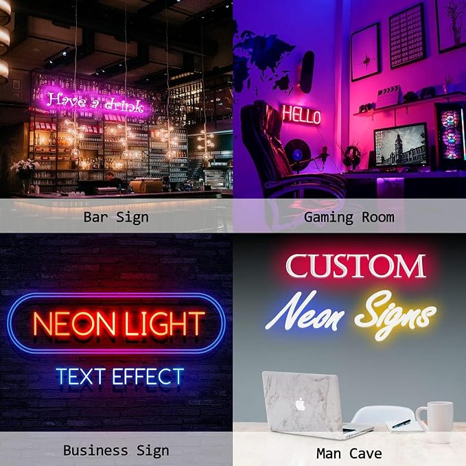 Custom Neon Signs, Led Sign Customizable for Wall Decor | Neon Name Sign Personalized Neon Sign for Wedding Birthday Party Gift Party Bar Game Room Home Business Shop Name Logo
