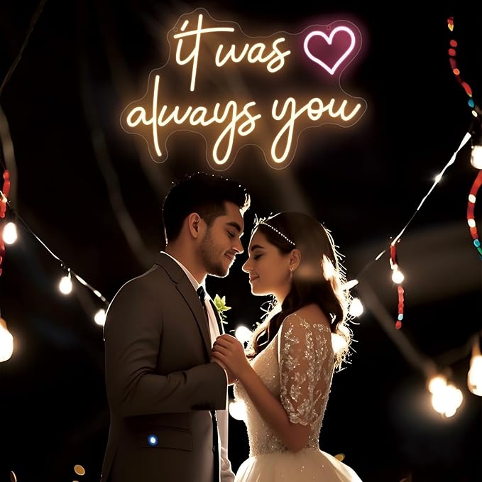 It Was Always You Neon Sign for Bedroom Living Room Wall Decor, Romantic Gift for Wedding, Engagement, Anniversary, Birthday, Valentine'S Day