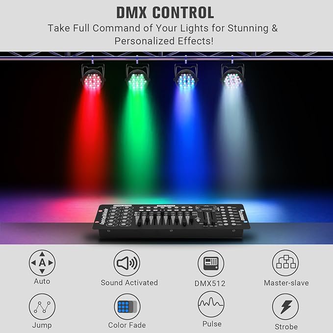 36LEDs RGB Stage Par Lights - OPPSK 36W Sound Activated Multi Modes - Remote DMX Control - Easy Setup - Uplights for Events DJ Music Dance Party Wedding Church Bar Club Stage Lighting (2Pack)