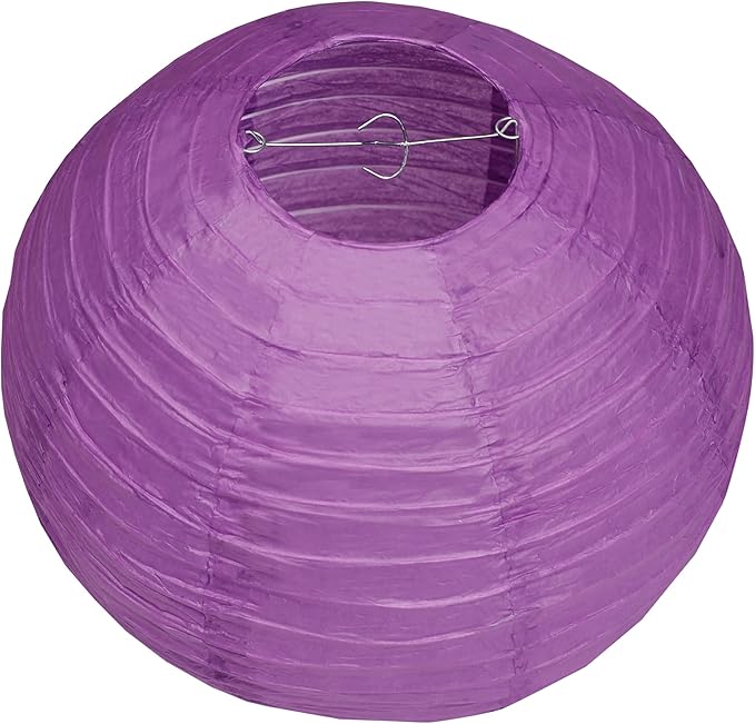 Pack of 3 Round Paper Lanterns Lamp Wedding Birthday Party Decoration (Purple, 18"/45CM)