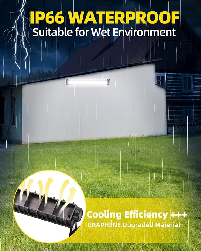 LED Shop Light 5400LM 45W Super Brighter, Plug in Garage Light with 6FT Cord and On/Off Switch, 6000K IP66 Waterproof Outdoor Work Shop Bay Lighting for Garage Workshop Warehouse Factory Yard