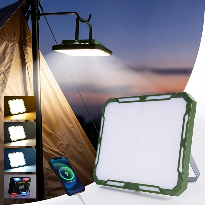 Camping Lantern Rechargeable Camping Lights 60W,3000LM | 6 Modes 5 Magnetic Bases, Waterproof Emergency Lights for Power Outages, Tent, Hiking, Car Repair, Fishing