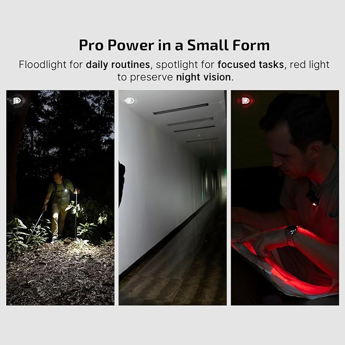 OLIGHT Oclip Pro Rechargeable EDC Clip-on Flashlight, Black | Red Light, 500 Lumens Floodlight, Spotlight, Pocket-Sized, USB-C Charging, Magnetic, for Work, Signaling, Outdoor or Home Use