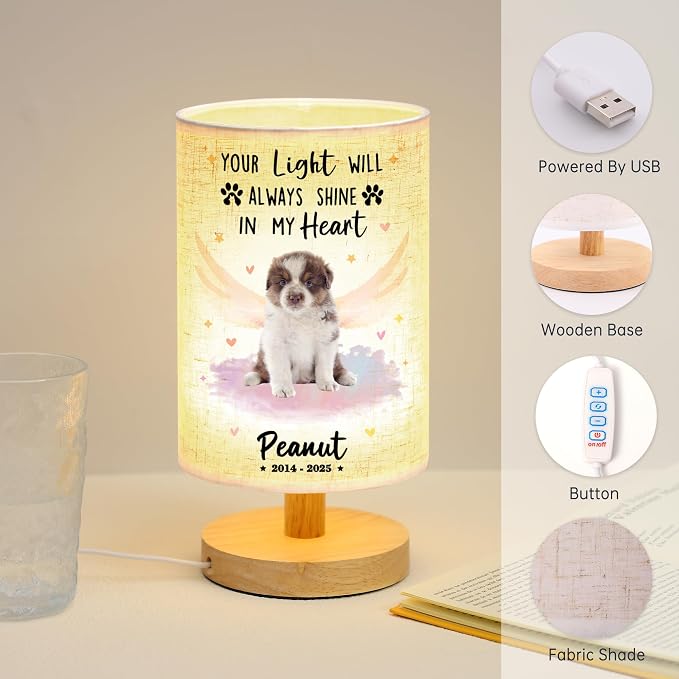 WSYEAR Dog Memorial Gifts for Loss of Pet Sympathy Gift for Dog Cat Passed Away Custom Photo A Pet Remembrance Bereavement Gifts for Family Friend
