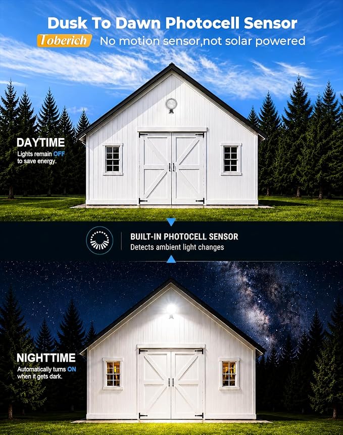 4-Pack 150W LED Barn Light Dusk to Dawn, 20000LM Outdoor Yard Light 6500K | Ultra Bright Security Light, Adjustable Angle, IP66 Waterproof, Photocell, AC110-120V, Lights Up Large Areas for Yard Barn